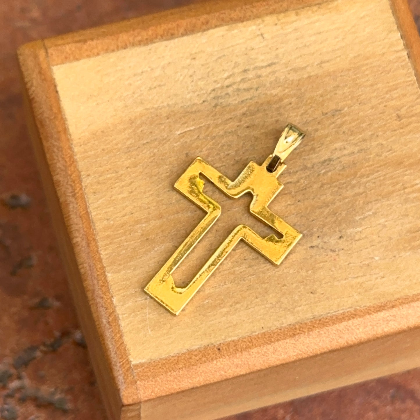 Estate Gold-Tone Jesus Cross Pendant