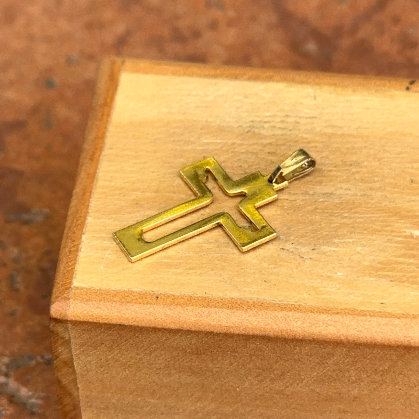 Estate Gold-Tone Jesus Cross Pendant