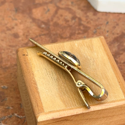 Estate Gold-Tone Glass Painted Horse Tie Bar Clip