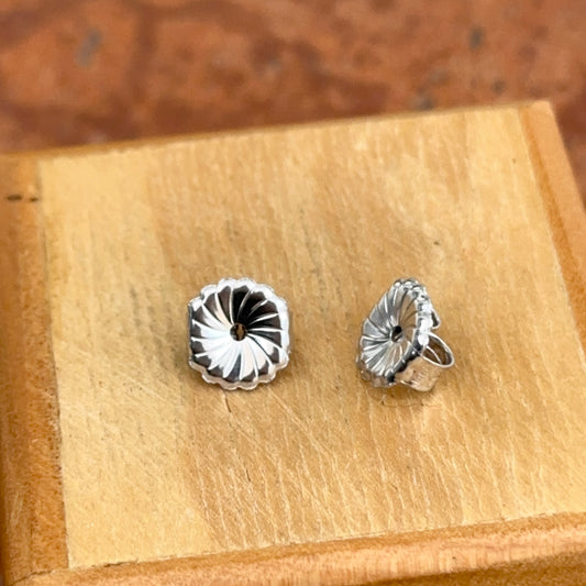 14KT White Gold Medium Round 8mm Tension Earring Backs