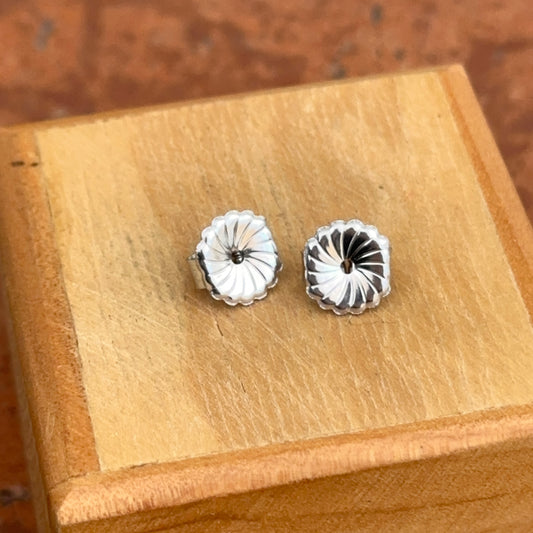 14KT White Gold Medium Round 8mm Tension Earring Backs