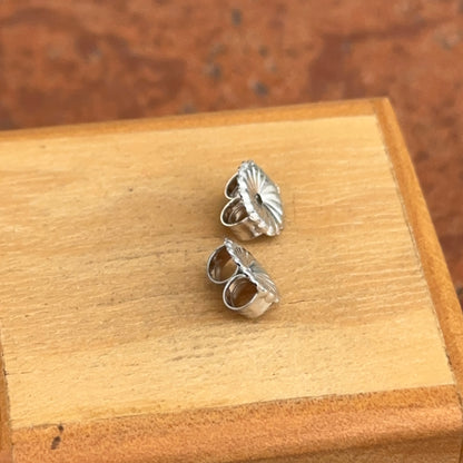 14KT White Gold Medium Round 8mm Tension Earring Backs