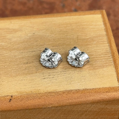 14KT White Gold Medium Round 8mm Tension Earring Backs