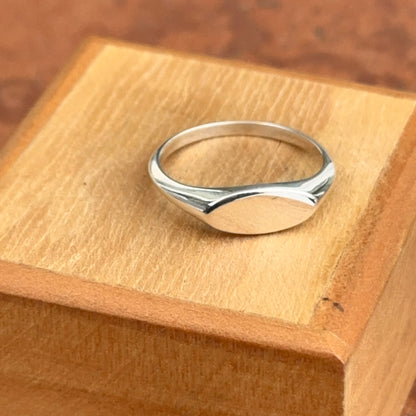 Sterling Silver Elongated Oval Signet Ring