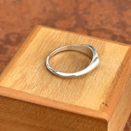 Sterling Silver Elongated Oval Signet Ring