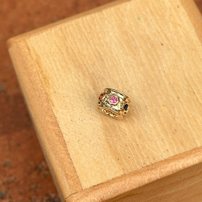 14KT Yellow Gold Multi-Colored Sapphire Roundel Pendant Slide