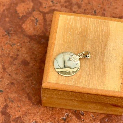 10KT Yellow Gold Round St.Michael Medal Pendant Charm 14.87mm