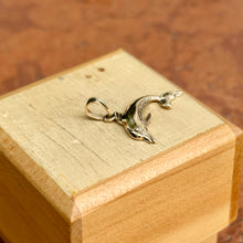 Load image into Gallery viewer, 14KT Yellow Gold Curved Dolphin Pendant Charm