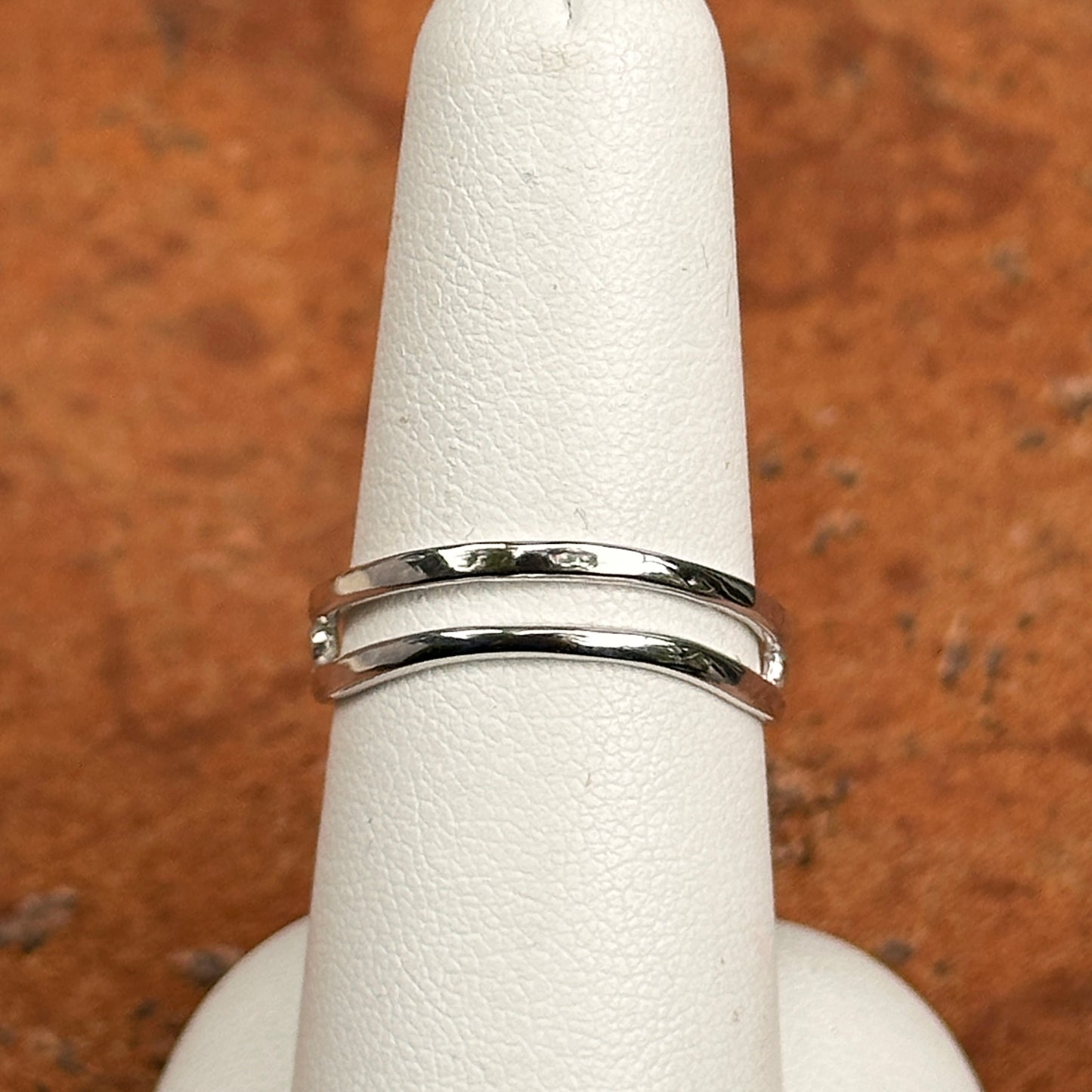 14KT White Gold Shiny Wide Thumb Band Ring Size 8