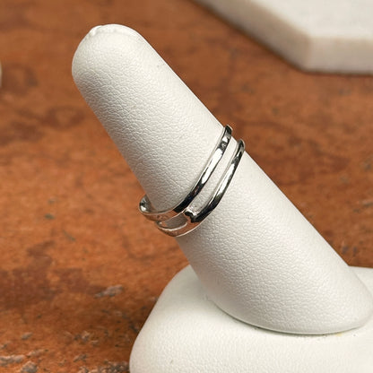 14KT White Gold Shiny Wide Thumb Band Ring Size 8