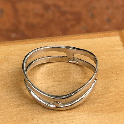 14KT White Gold Shiny Wide Thumb Band Ring Size 8