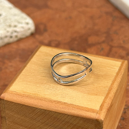 14KT White Gold Shiny Wide Thumb Band Ring Size 8