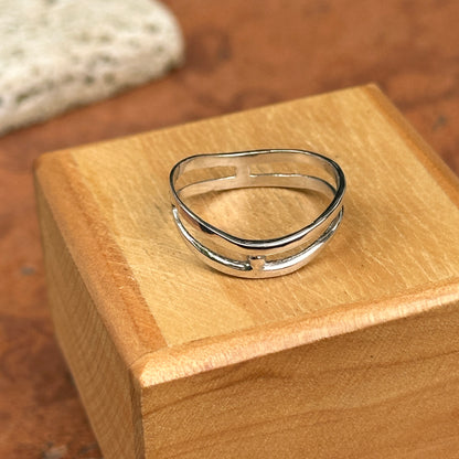 14KT White Gold Shiny Wide Thumb Band Ring Size 8