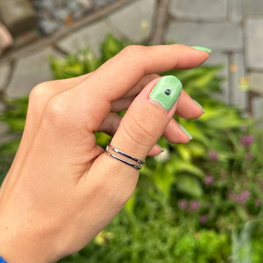 14KT White Gold Shiny Wide Thumb Band Ring Size 8