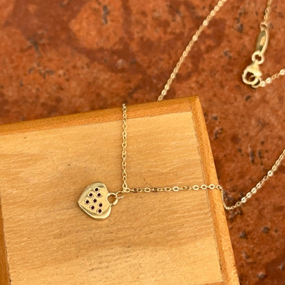 14KT Yellow Gold Ruby Mini Heart Pendant Necklace