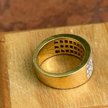 Estate 18KT Yellow Gold 3-Row 2.27 CT Princess-Cut Diamond Ring