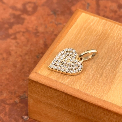 14KT Yellow Gold Diamond-Cut Detailed Heart Pendant
