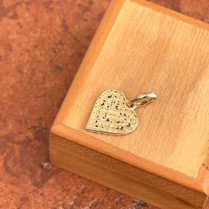 14KT Yellow Gold Diamond-Cut Detailed Heart Pendant