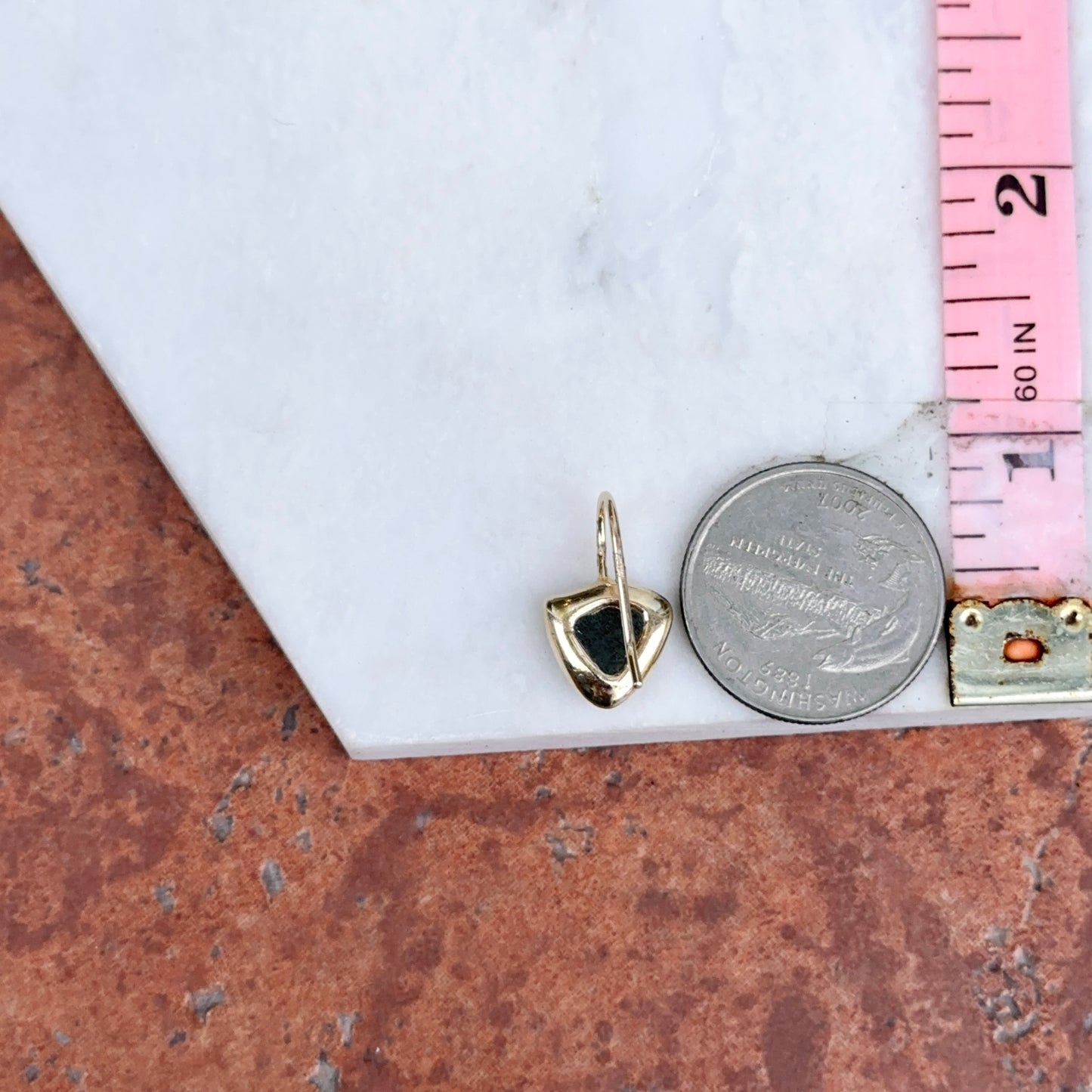 Estate 14KT Yellow Gold Labradorite Ear Wire Drop Earrings