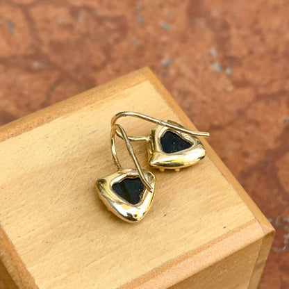 Estate 14KT Yellow Gold Labradorite Ear Wire Drop Earrings