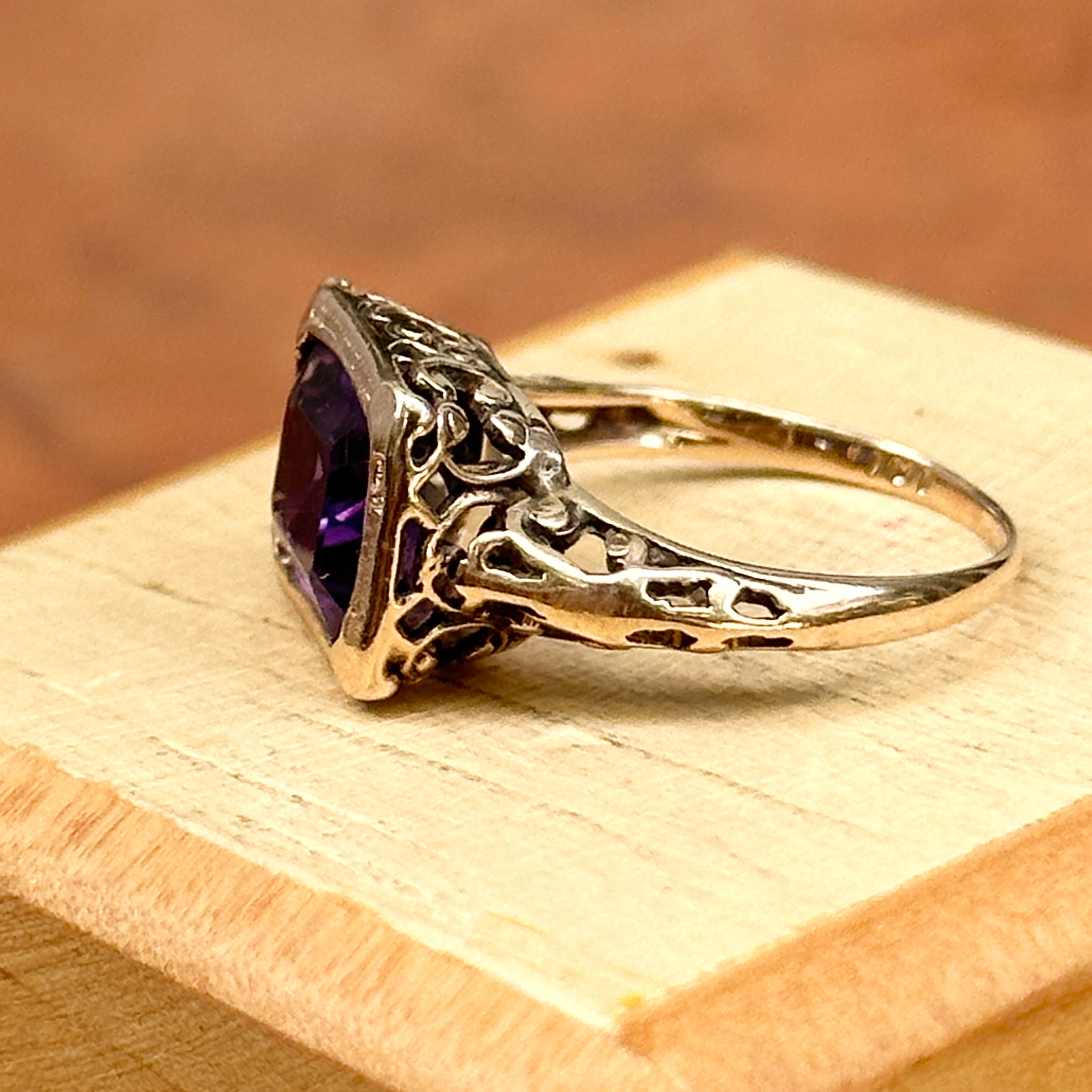 Amethyst stone gold on sale ring