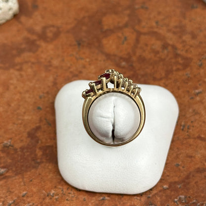 Esare 14KT Yellow Gold Marquise Red Ruby + Diamond Ring