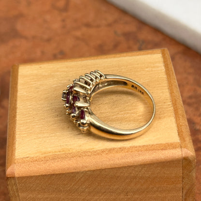 Esare 14KT Yellow Gold Marquise Red Ruby + Diamond Ring
