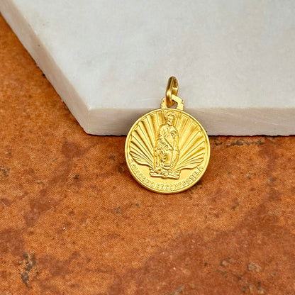 18KT Yellow Gold Matte James the Elder Medal Pendant 18mm