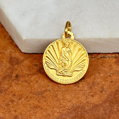 18KT Yellow Gold Matte James the Elder Medal Pendant 18mm