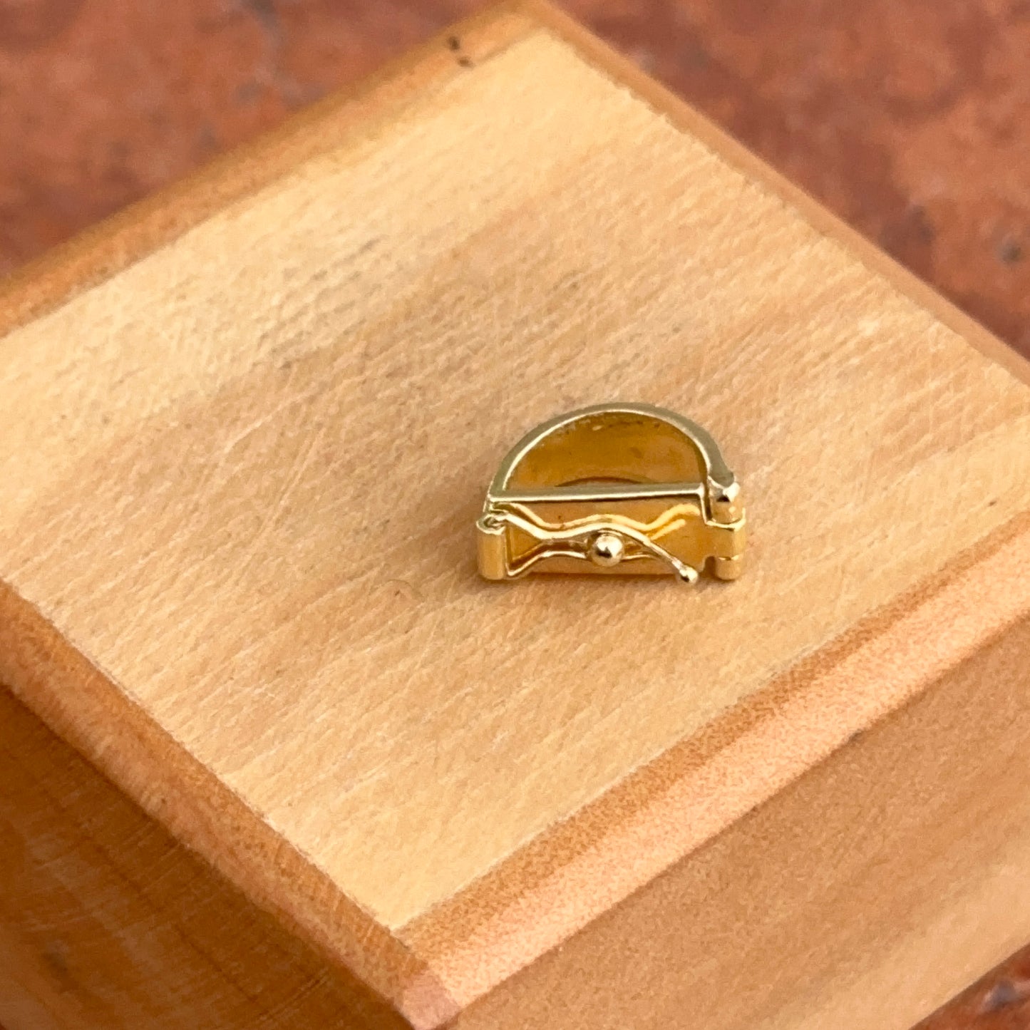 18KT Yellow Gold Oval Tapered Bail Enhancer Clasp For Pendants/Charms 5mm