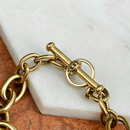 Estate 18KT Yellow Gold Vahe Naltchayan Oval Carnelian + Onyx Toggle Bracelet