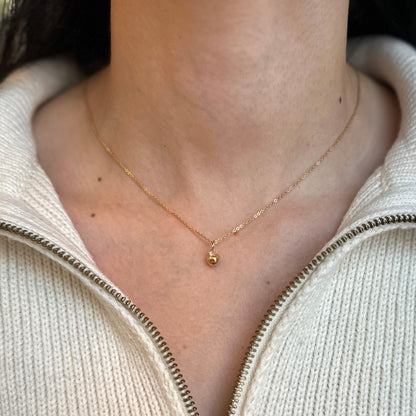 14KT Yellow Gold Apple 3D Charm Pendant Small 12mm x 6mm