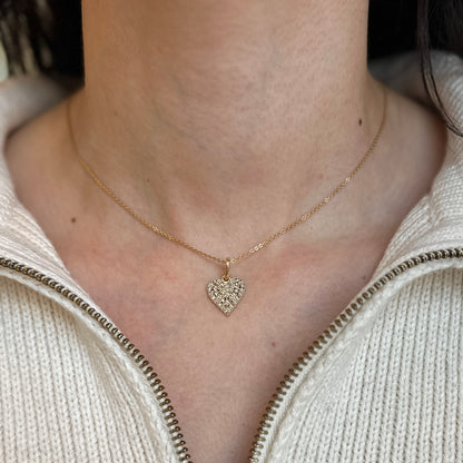 14KT Yellow Gold Diamond-Cut Detailed Heart Pendant