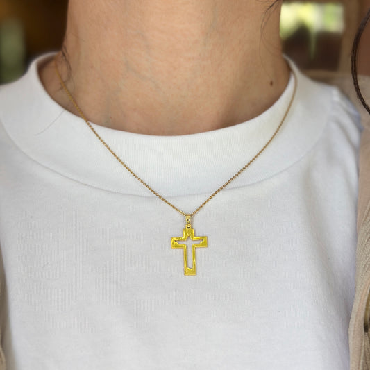 Estate Gold-Tone Jesus Cross Pendant