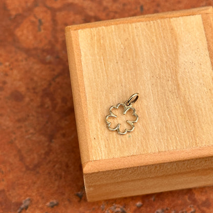 14KT Yellow Gold Cut-Out Mini 4-Leaf Clover Pendant Charm