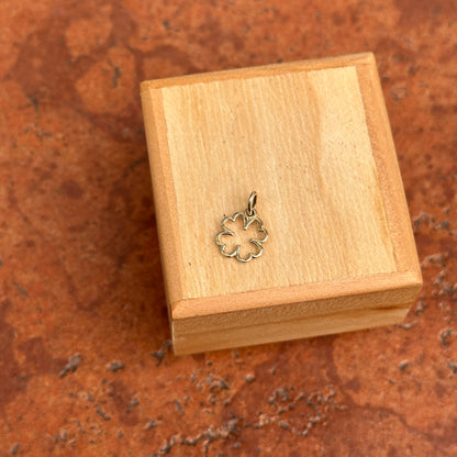 14KT Yellow Gold Cut-Out Mini 4-Leaf Clover Pendant Charm