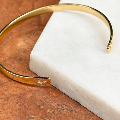 Gold-Plated Flat Oval 4mm Bangle Cuff Bracelet