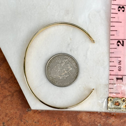 Gold-Plated Flat Oval 4mm Bangle Cuff Bracelet
