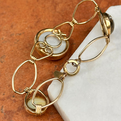 Estate 12K Gold-Filled Round Bubble Painted Horse Bracelet