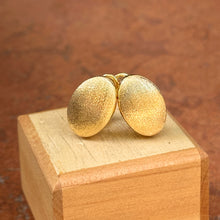 Load image into Gallery viewer, 14KT Yellow Gold Satin-Finished Oval Omega Back Earrings