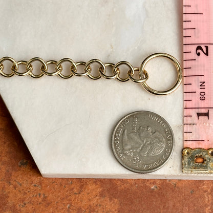 14KT Yellow Gold Oval 9mm Chain + Toggle Clasp Bracelet