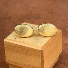 Load image into Gallery viewer, 14KT Yellow Gold Satin-Finished Oval Omega Back Earrings