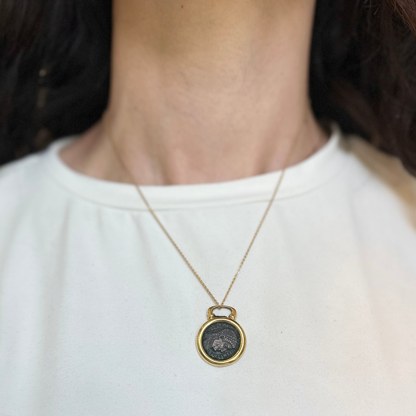 Estate 18KT Yellow Gold Coin Pendant