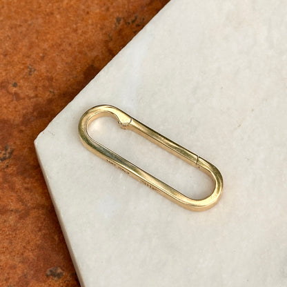 14KT Yellow Gold Elongated Oval Push-In Enhancer/ Charm Holder 37mm