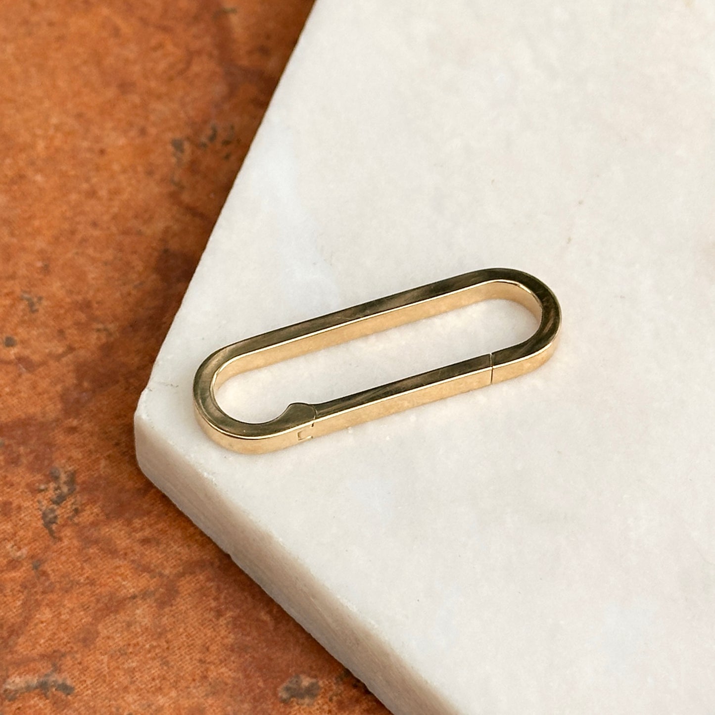 14KT Yellow Gold Elongated Oval Push-In Enhancer/ Charm Holder 37mm