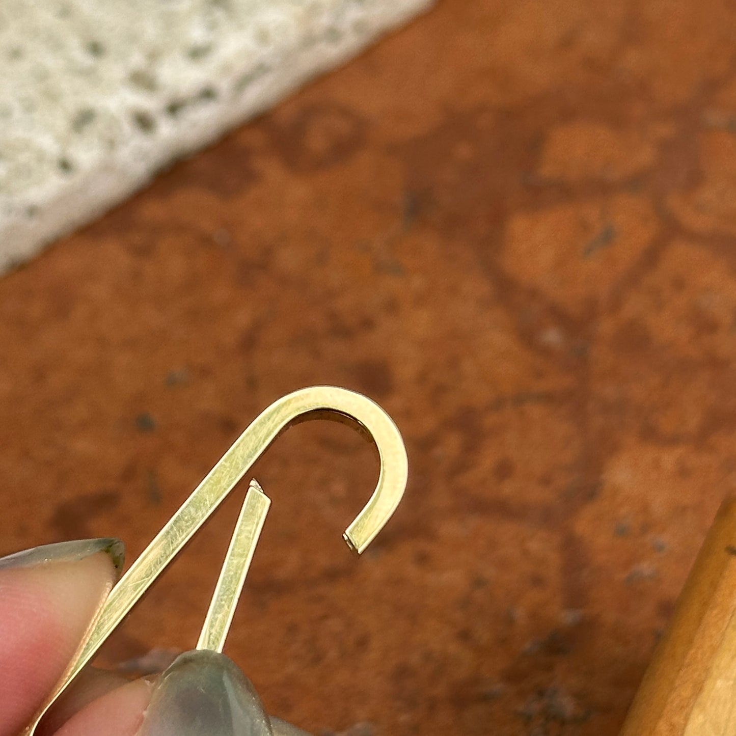 14KT Yellow Gold Elongated Oval Push-In Enhancer/ Charm Holder 37mm