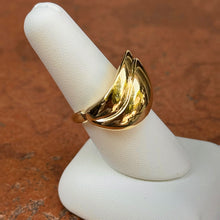 Load image into Gallery viewer, 14KT Yellow Gold Wave Curved Wide Band Ring