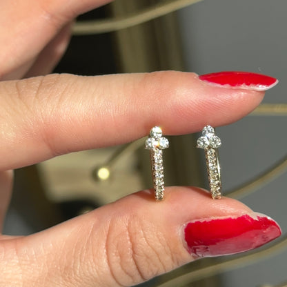 14KT Yellow Gold Mini Diamond Huggie Hoop Earrings