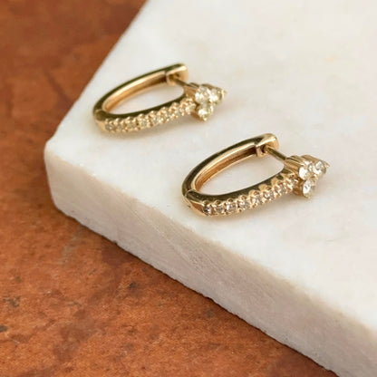 14KT Yellow Gold Mini Diamond Huggie Hoop Earrings