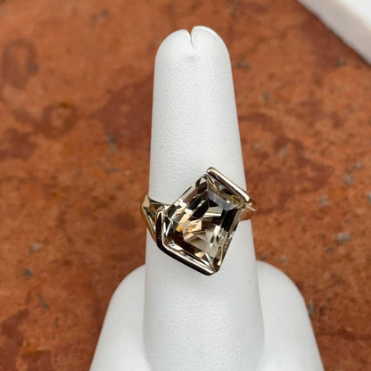 Estate 14KT Yellow Gold Fantasy Cut Asymmetrical Gemstone Ring